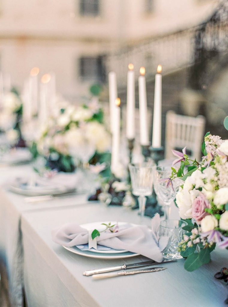 tablescape in dimmed tones